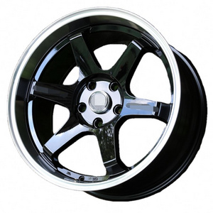 Flrocky JDM Wholesale 15 16 17 18 In 4*120 5*114.3 Alloy Wheel Rims Black Bronze Gold Silver Racing Te37 Deep Dish quella