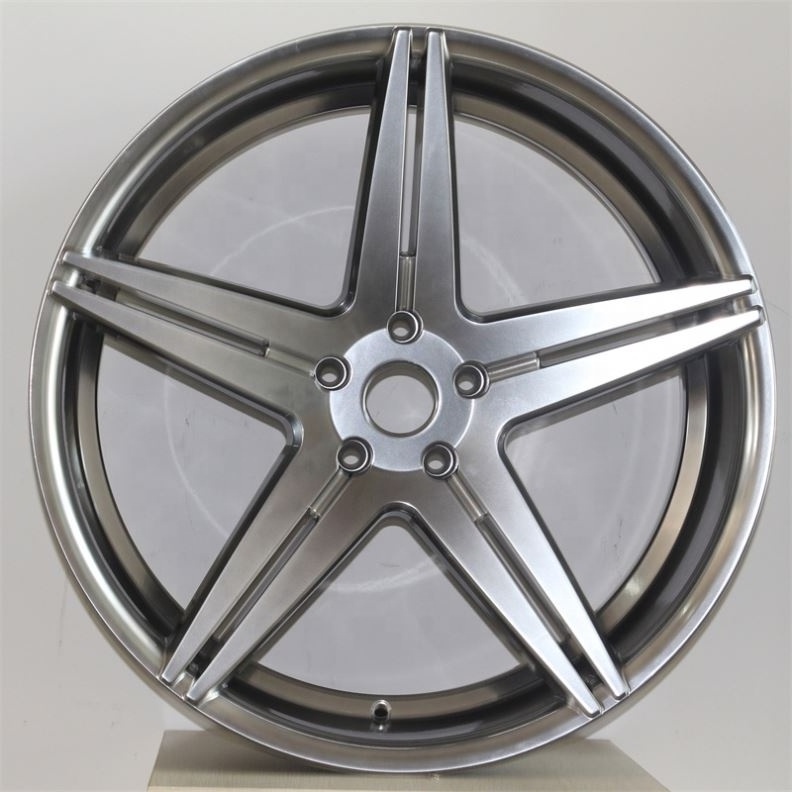 Flrocky 20*8.5 20*10 22*9.5 Inch 5*100~130 Gloss Black And Milling Spoke Star Shape Alloy Aluminum Wheels Car Rims