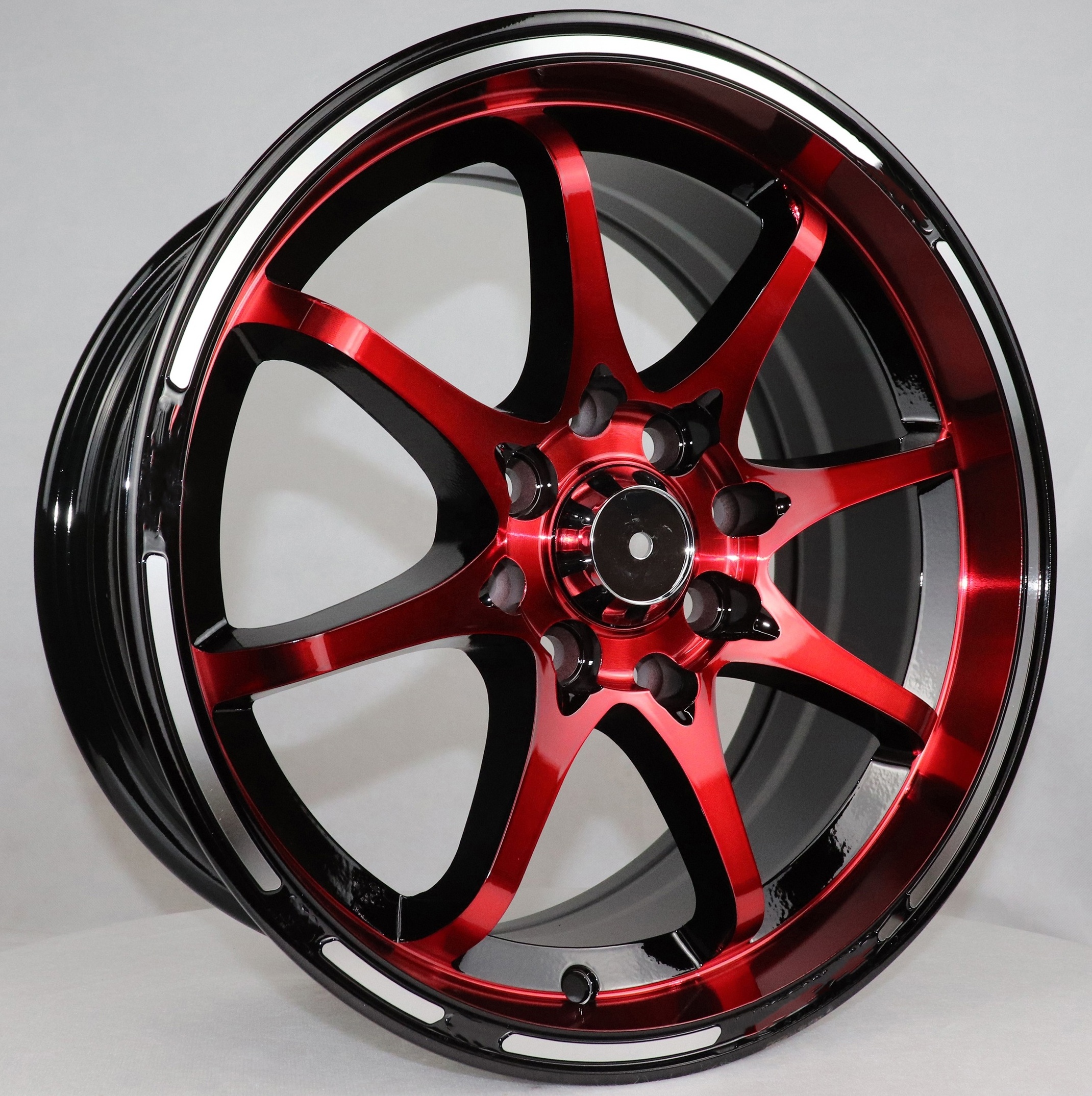 Wholesale Black And Red Rims 15 16 17 Inch 4 Lug 4X100 Wheels 4X1143 Sport Rim