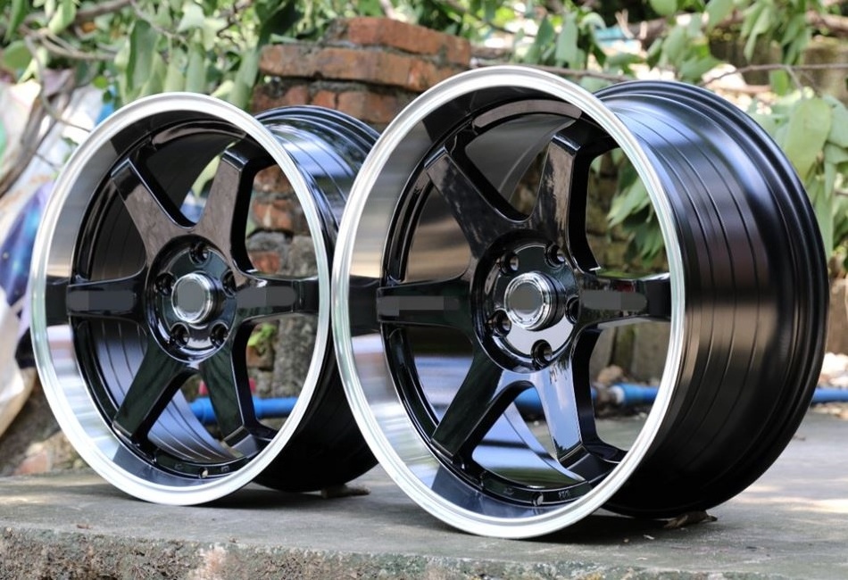 Flrocky JDM Wholesale 15 16 17 18 In 4*120 5*114.3 Alloy Wheel Rims Black Bronze Gold Silver Racing Te37 Deep Dish quella