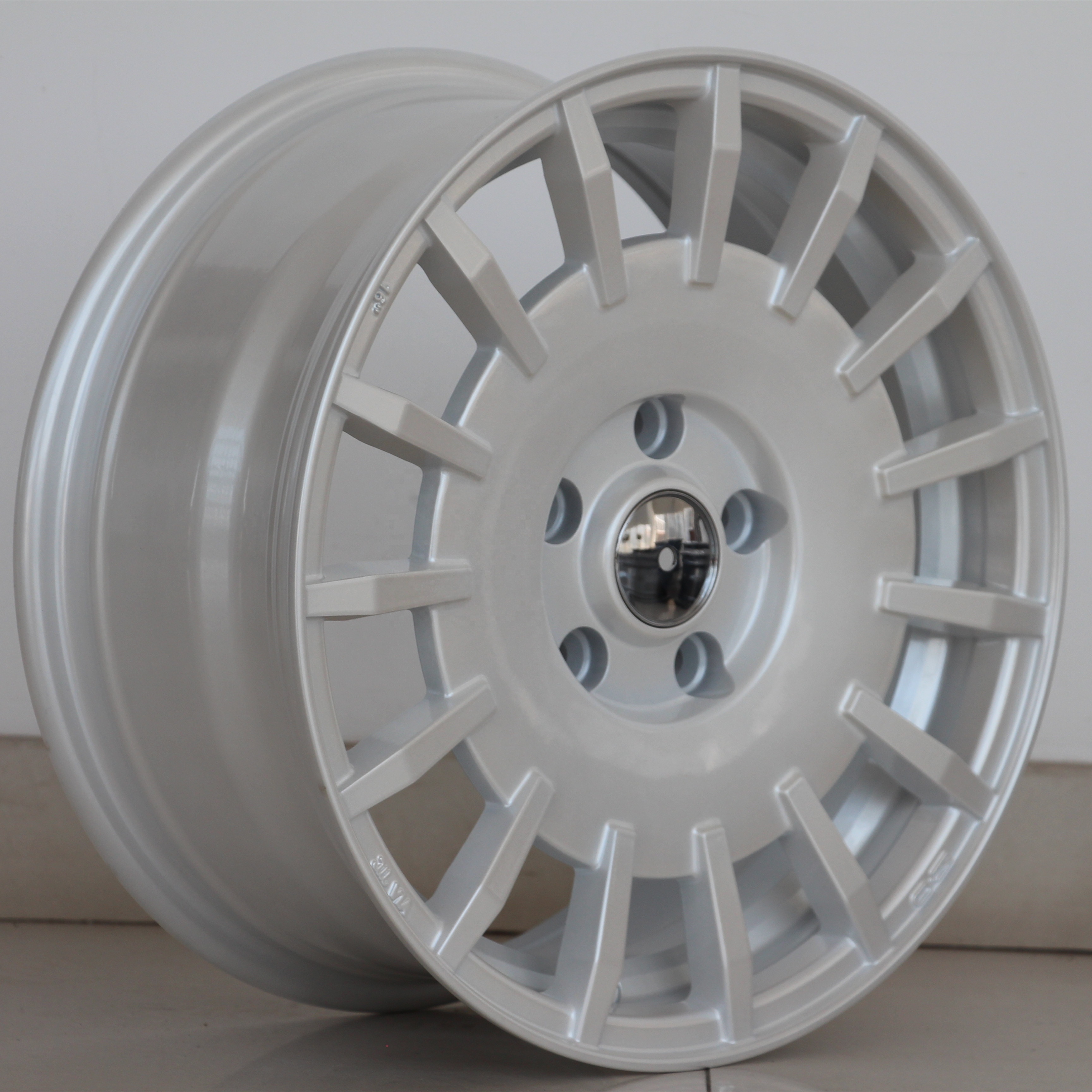 Flrocky Hot Sale 4 5 Lugs Alloy Wheel Rims 15 16 Inch  4*100~114.3 5*100~114.3 For OZ Racing White Red Detail Gun Metal Grey