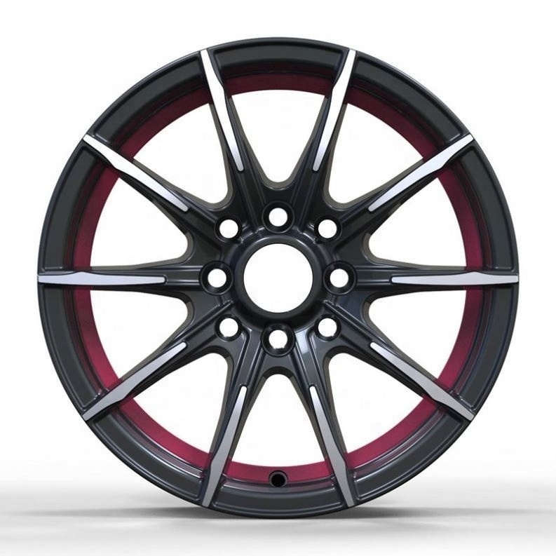 Flrocky Echo Gloss Black 4 Holes 5 Lugs Mag Alloy 15 16 17 18 Inch Car 4x100 Rines 4*100 5 x 114.3 Concave Wheels Rims 5x114.3