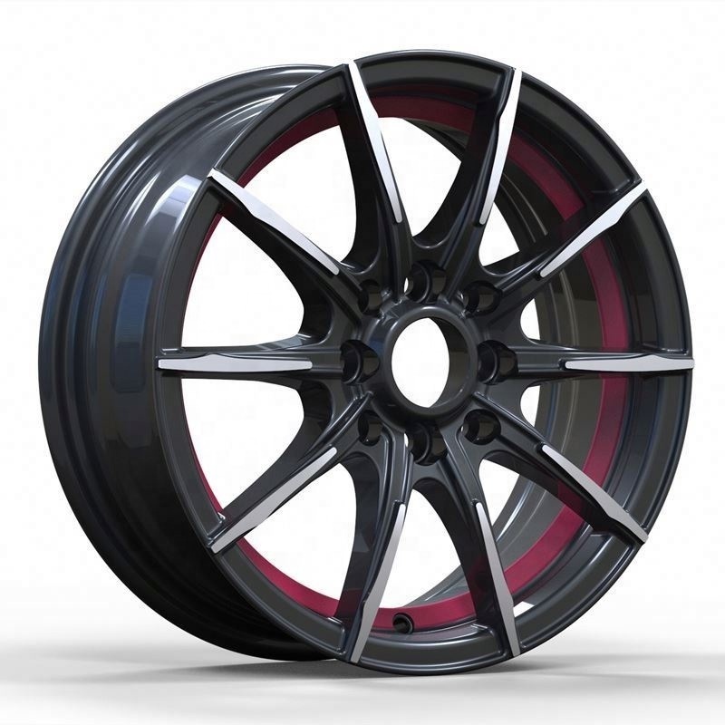 Flrocky Echo Gloss Black 4 Holes 5 Lugs Mag Alloy 15 16 17 18 Inch Car 4x100 Rines 4*100 5 x 114.3 Concave Wheels Rims 5x114.3