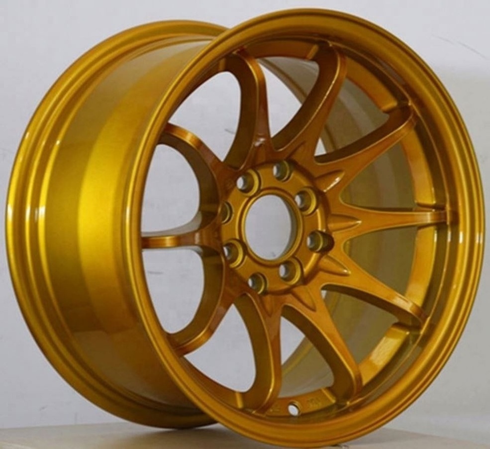 Flrocky High Profile Full Size Alloy Wheels Gold Machine Lip Blue Coloful Rims For Passenger Cars