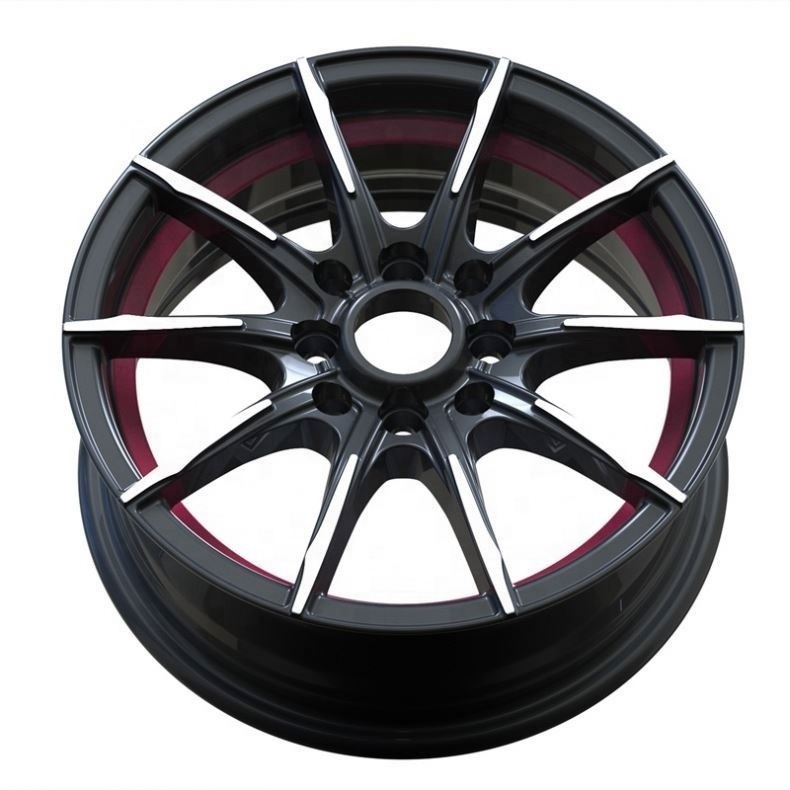 Flrocky Echo Gloss Black 4 Holes 5 Lugs Mag Alloy 15 16 17 18 Inch Car 4x100 Rines 4*100 5 x 114.3 Concave Wheels Rims 5x114.3