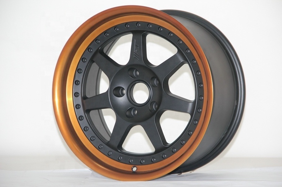 Japan 17 Inch 4 5 8 Lugs Alloy Wheel Rims Modification Passenger Car Wheels Other Wheel Rims Black Orange Flrocky