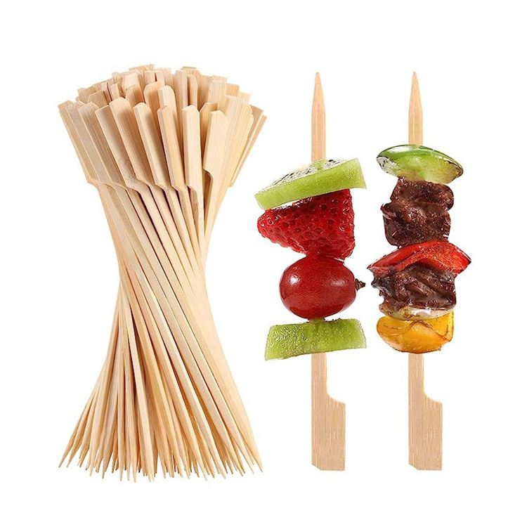 Natural Wooden Paddle Skewer Mini Food Sticks Charcuterie Accessories Bamboo Skewers