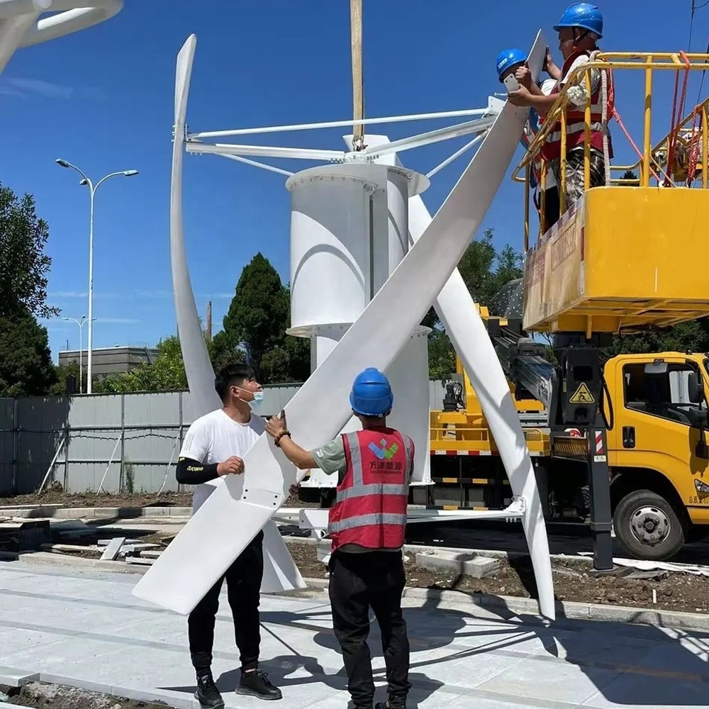 Vertical 5kw 10kw 15kw helix wind turbine 120v 220v 380v for Lithium Battery Hybrid system Use