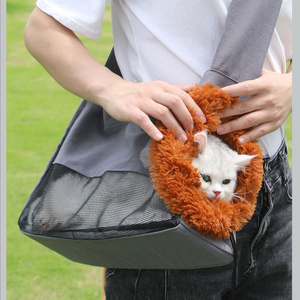 Pet Outgoing Backpack Bag Portable Foldable Breathable Cloth Puppet Cartoon Lion Cat Canvas Bag