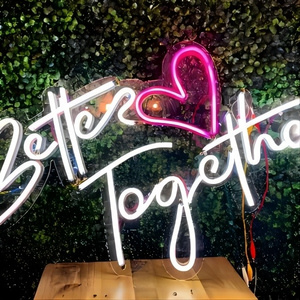 Wholesale 12V Custom Logo Wedding Better Together Acrylic Neon Light Sign Custom Led Flex Neon Signs