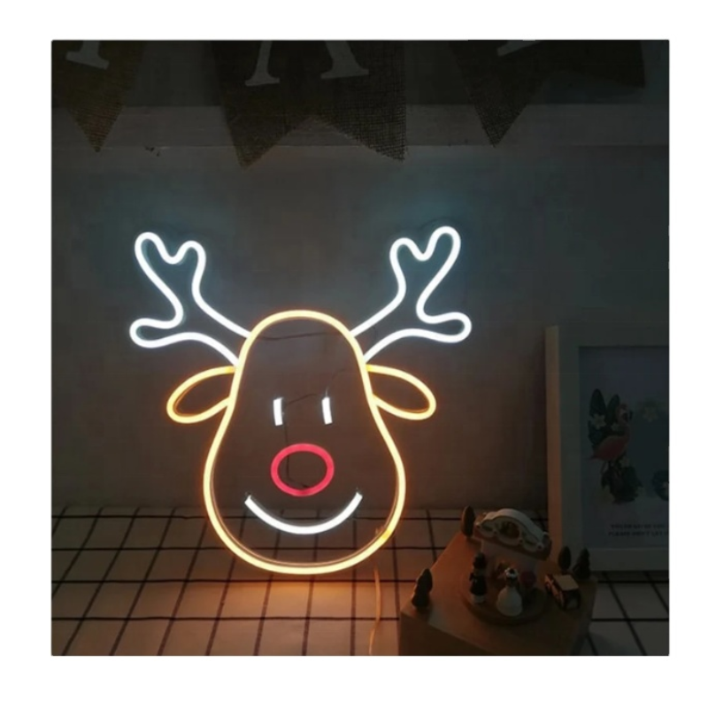 Drop Shipping No MOQ Most Popular Customized Acrylic Neon Led Advertising Sign for Christmas Decoration