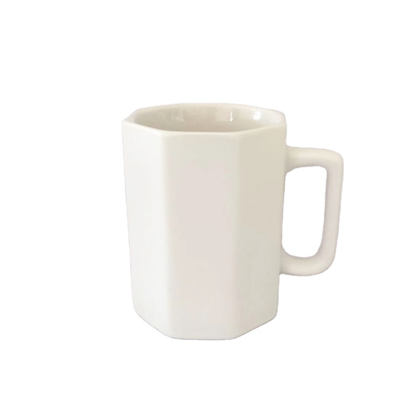 Japan Style Stocked Hanggrip Drinkware  Octagonal Cup Ceramic Coffee Mug