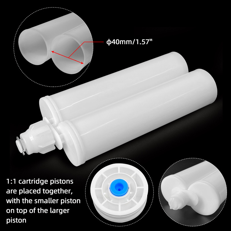 400ml 1:1 Epoxy Empty Cartridge Plastic Two-component AB Cartridge Adhesive Syringe Cartridge