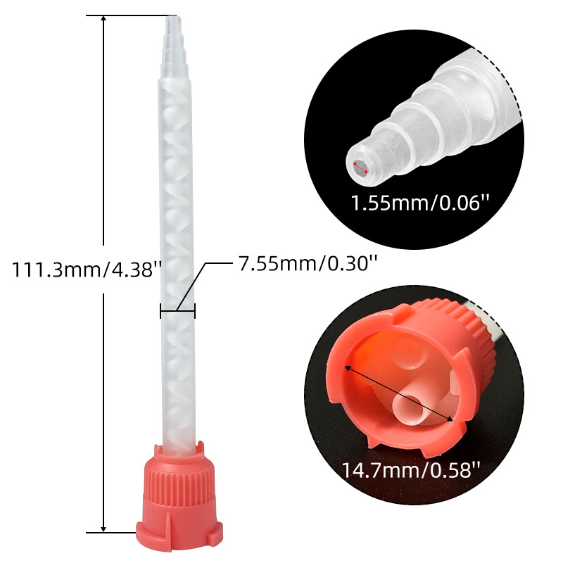 Plastic Disposable AB Glue Mixing Nozzle Epoxy Resin Static Mixer Tube