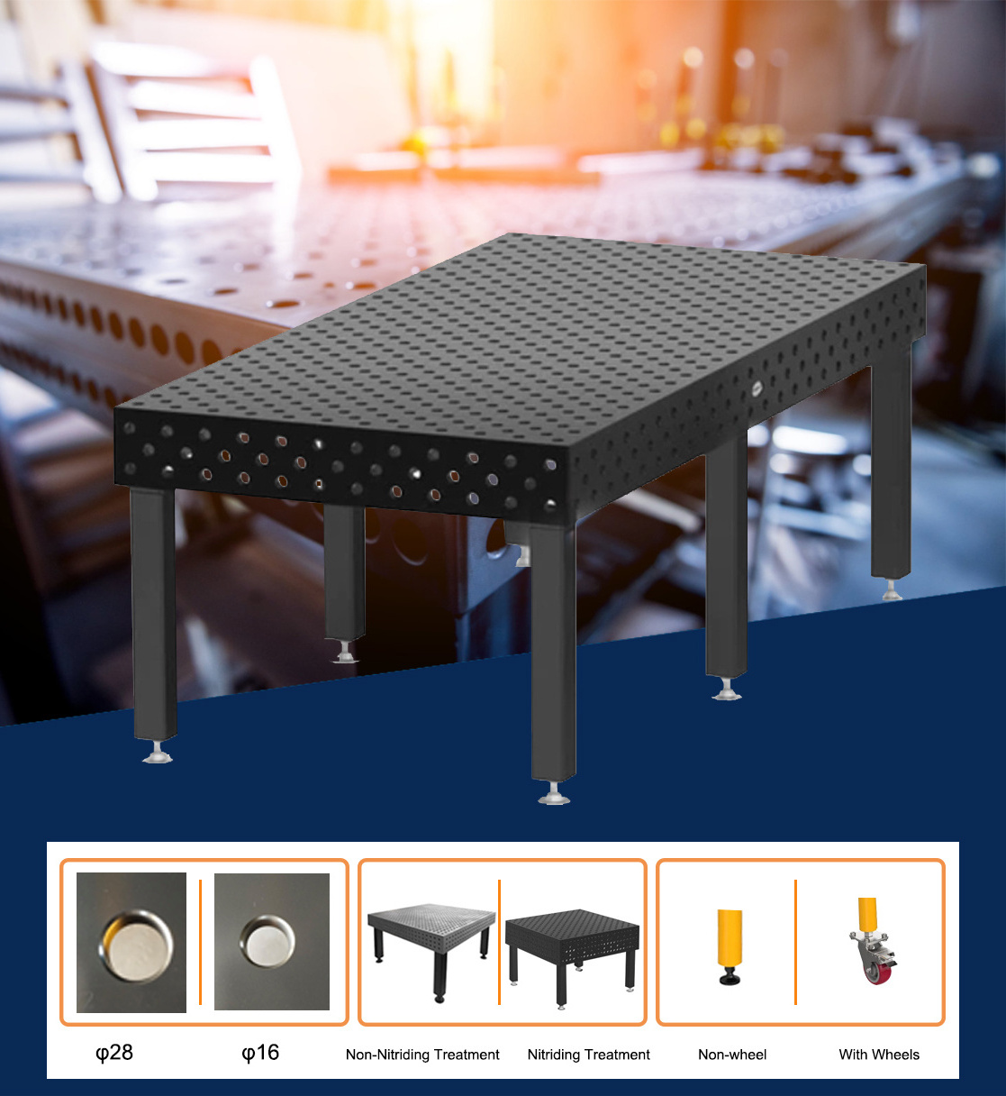 TKrobot Hot Sale Three Dimensional Flexible Platform Cast Iron Heavy Duty Welding Table  With Clamping Accessories System