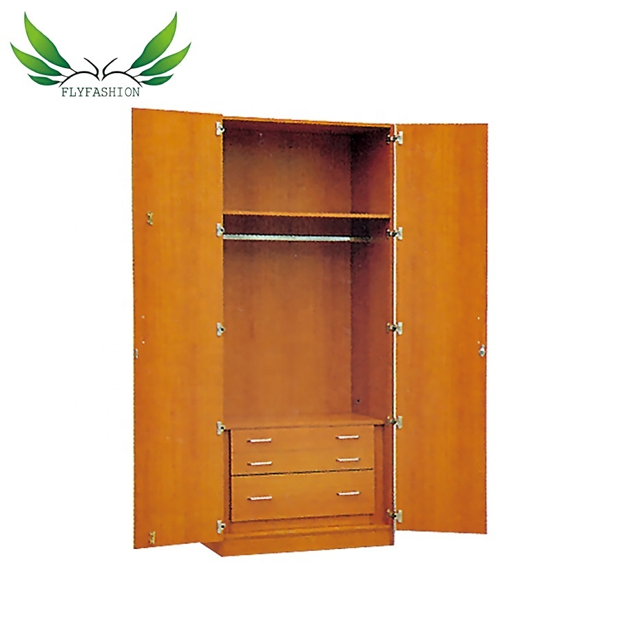 Hot sale student dormitory wood two doors wardrobe for student