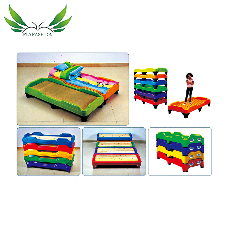 colorful kindergarten kids bed stackable plastic children bed