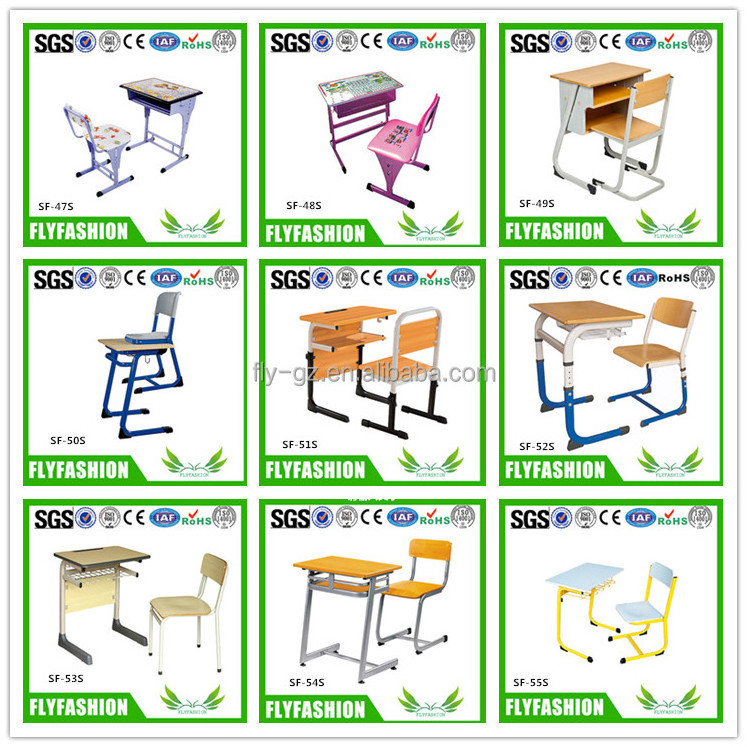 School furniture set study table and chair/student single desk and chair for classroom