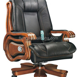 Swivel Manager Chair Executive Chair Luxury wooden and leather Office Chair