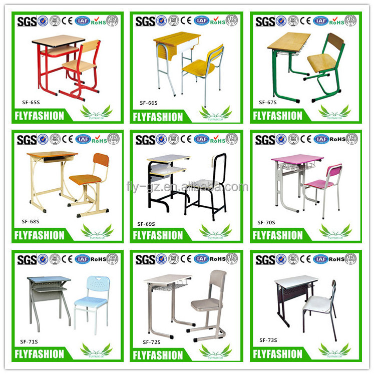 School furniture set study table and chair/student single desk and chair for classroom