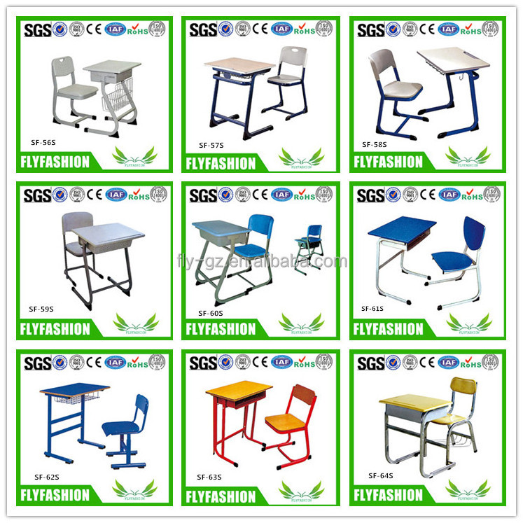 School furniture set study table and chair/student single desk and chair for classroom