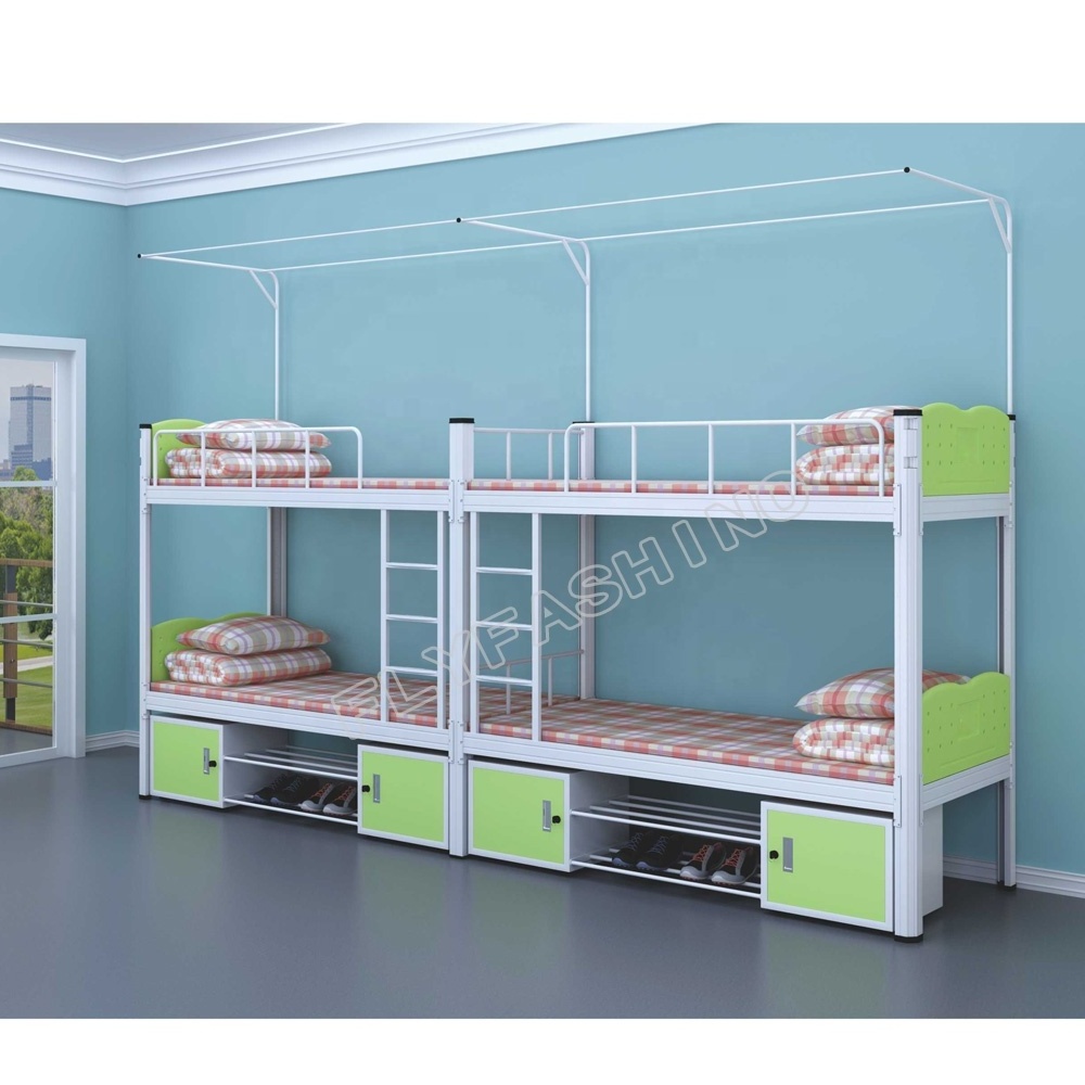 Cheap price simple design easy installation knock-down structure primary school dormitory kids bunk bed