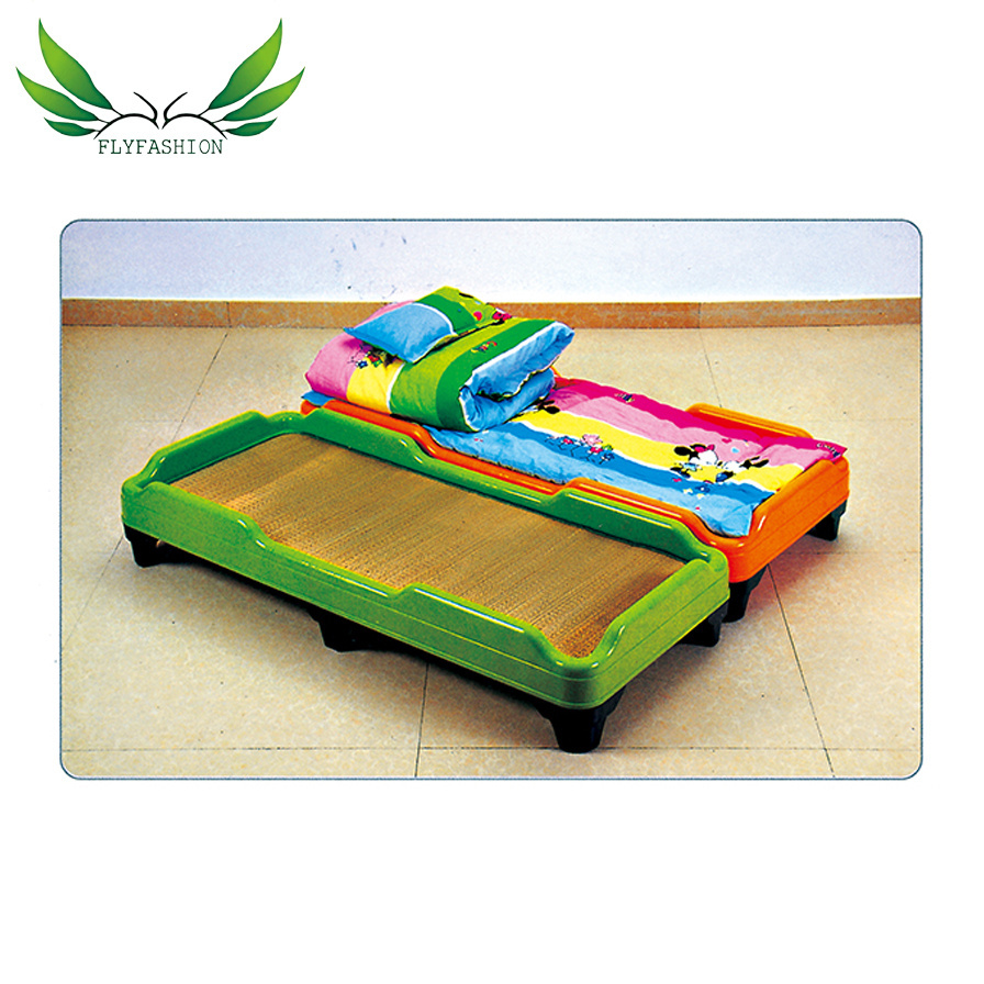 colorful kindergarten kids bed stackable plastic children bed