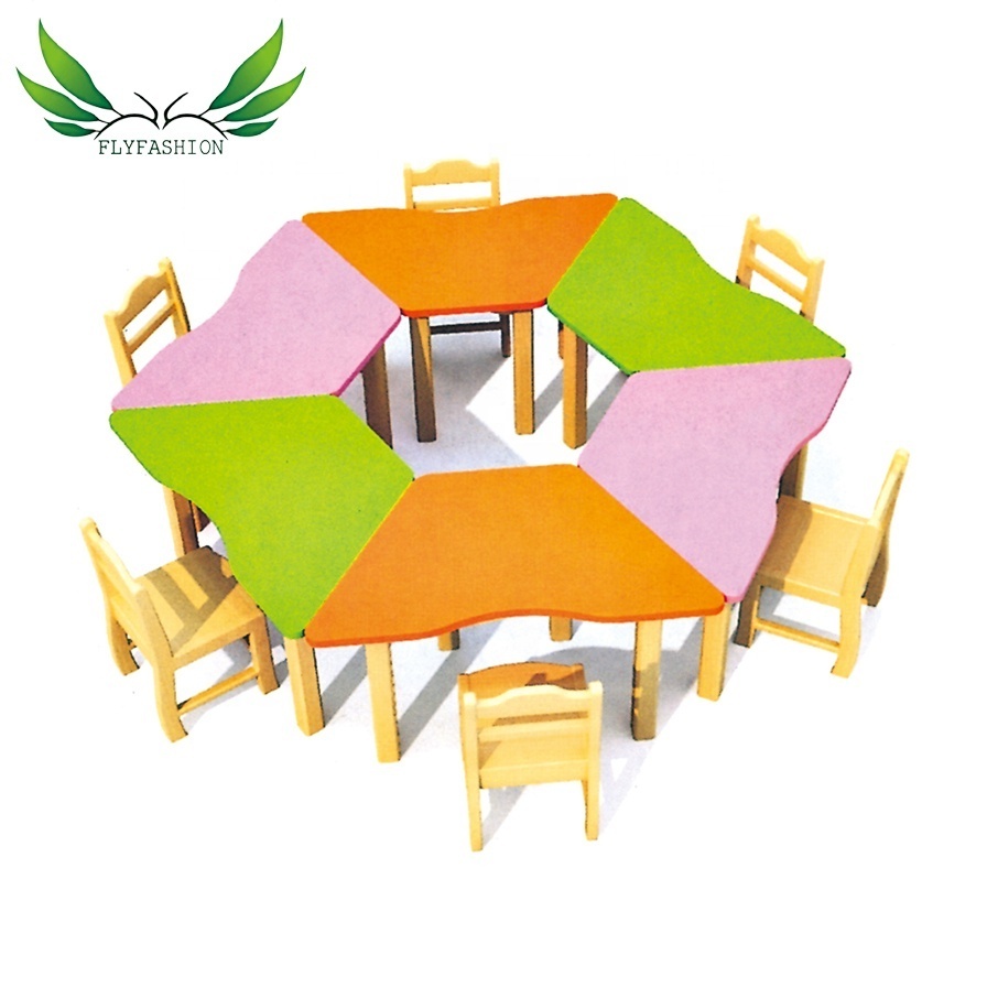 High Quality Wooden Per School Kids Table and Chair for Nursery Used