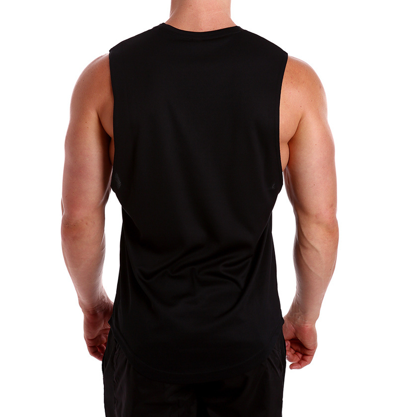 Men'S Gym Apparel Muscle Tank Top Bodybuilding Shirt 92% Polyester 8% Spandex Loose Fit DEEP CUT Men'S Weight Training Singlet