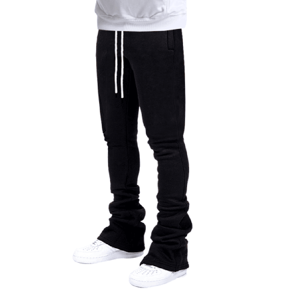 Wholesale Mens Track Pants Slim Fit Custom Flare Jogger Cargo Stacked Sweats Men Pants Sweatpants Running Sweatpants