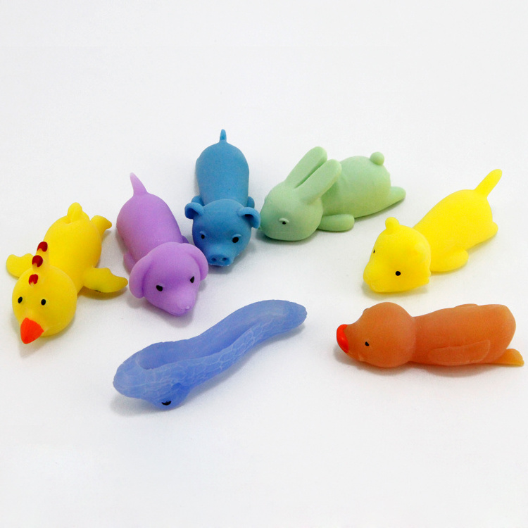 Cute Cheaper soft TPR animals Finger Slingshot Tpr Sticky Animal Catapult Finger Stretchy Slingshot Toy For Kids