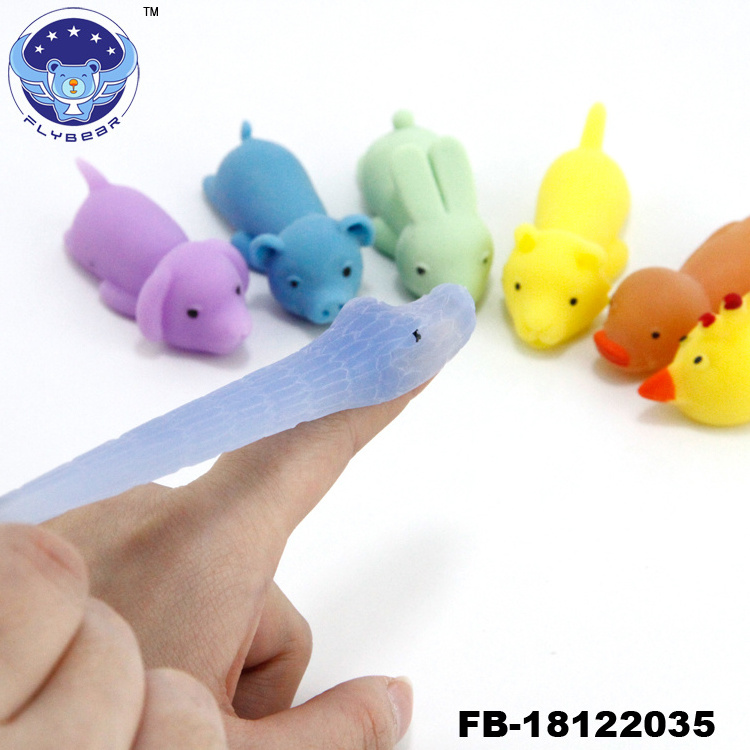 Cute Cheaper soft TPR animals Finger Slingshot Tpr Sticky Animal Catapult Finger Stretchy Slingshot Toy For Kids