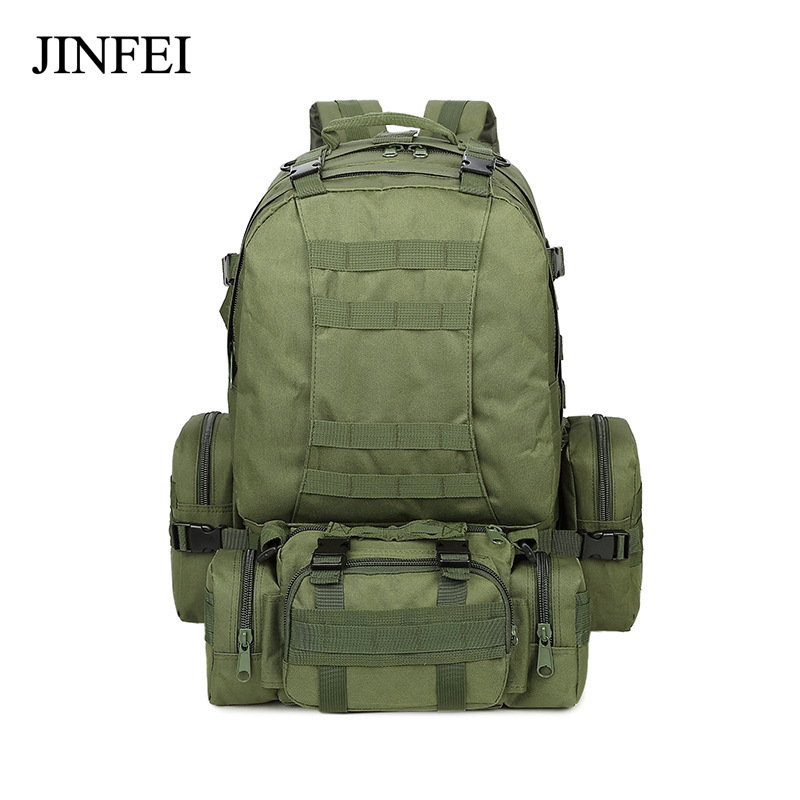 JINFEI 55L Camouflage Back Pack organizer bags removable pouch padded straps Multicam Pack Bags tactical backpack