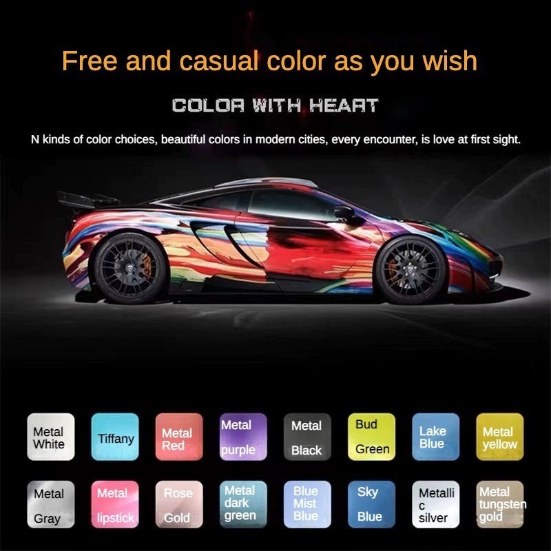 New Hot Sale Films 1.52*18m/roll Pvc Pet Tpu Lemon Yellow Ppf Paint Protection Film Gloss Crystal Color Changing Car Wrap Vinyl