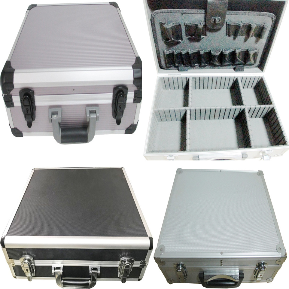 Silver Hard Tool Case Lockable Tool Organizer Storage Box Aluminium Flight Case Tool box