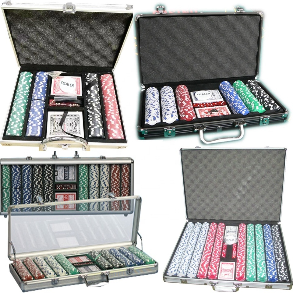 Poker Set Aluminum Suitcase Poker Chip Case With Good Quality Aluminum Case Chips Set With Dealer And Dice Dealer Inside