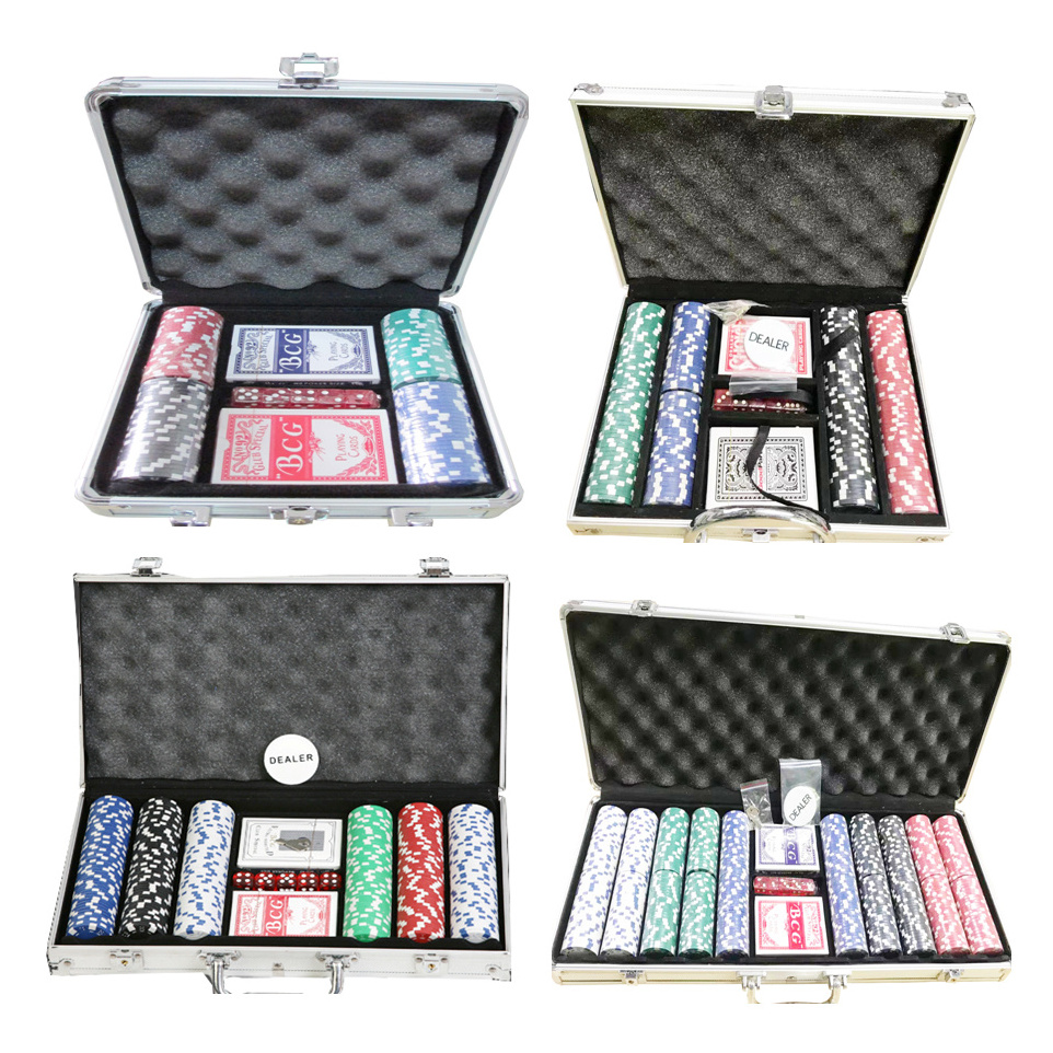 Poker Set Aluminum Suitcase Poker Chip Case With Good Quality Aluminum Case Chips Set With Dealer And Dice Dealer Inside