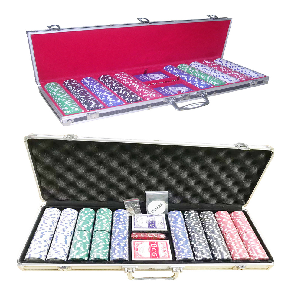 Poker Set Aluminum Suitcase Poker Chip Case With Good Quality Aluminum Case Chips Set With Dealer And Dice Dealer Inside