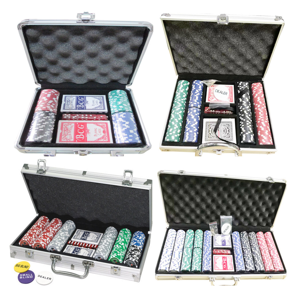 Poker Set Aluminum Suitcase Poker Chip Case With Good Quality Aluminum Case Chips Set With Dealer And Dice Dealer Inside