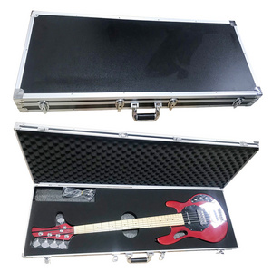 Road Aluminum Music Instrument Storage Case With Music Device Kit Aluminum Guitar Carry Case