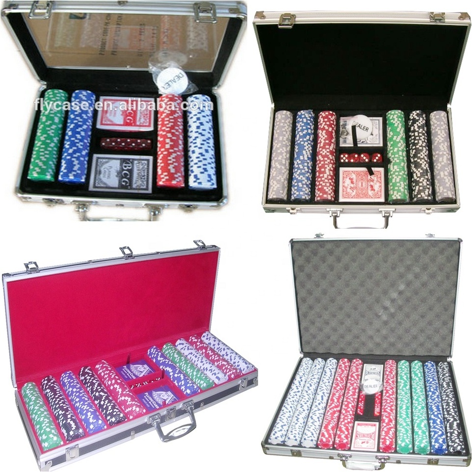 500 Moq New Design Playing Card Set Aluminum Suitcase Casino Poker Chip Set