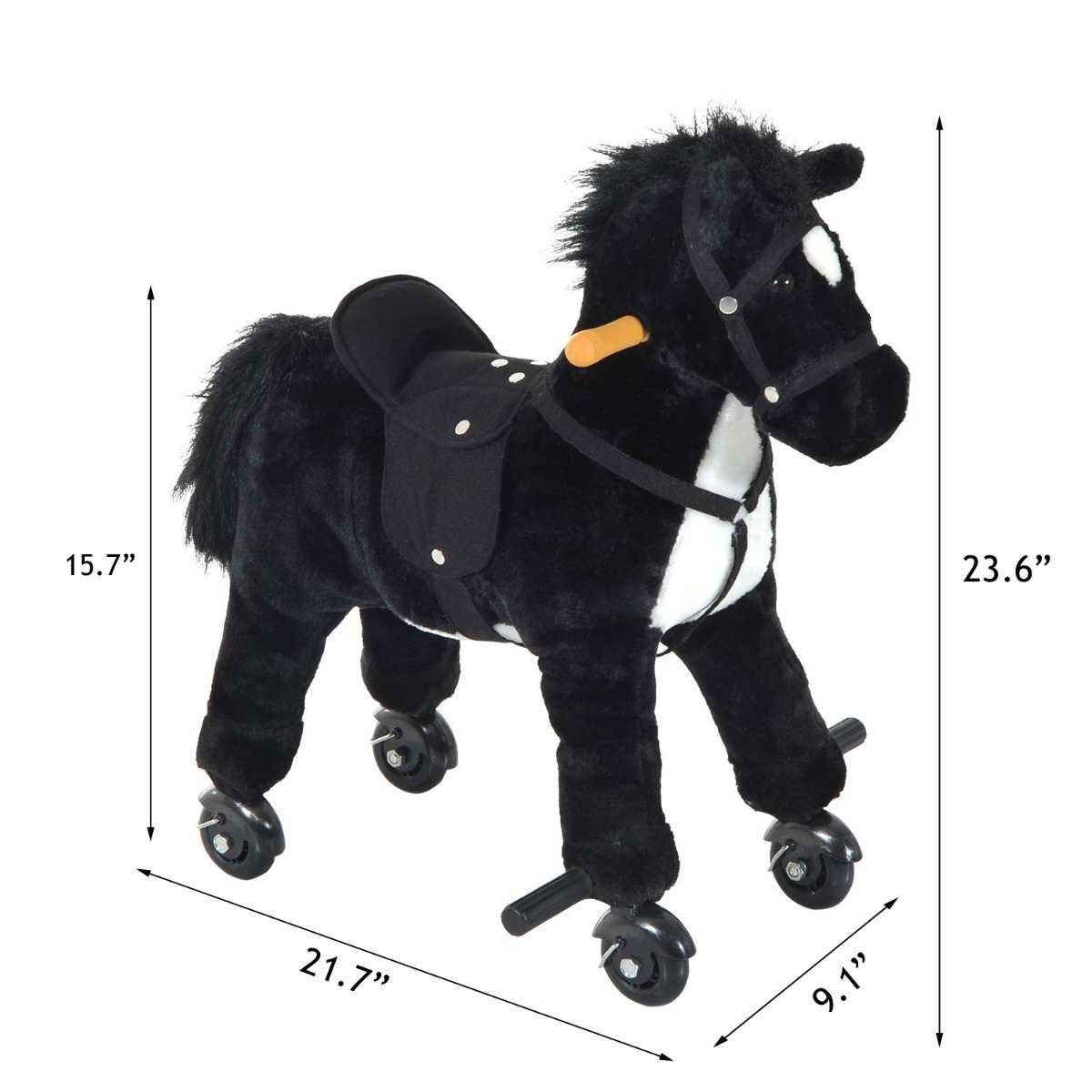 Kids Plush Ride On Walking Horse W/Sound Brown Toy Children Baby Riding Fun Gift