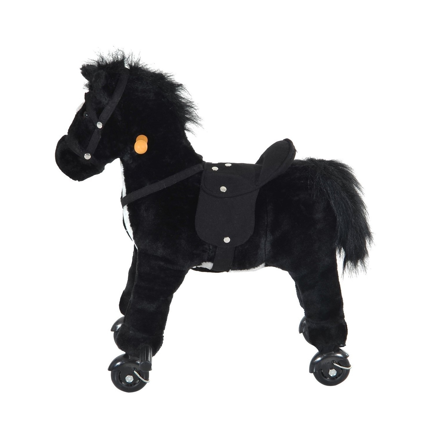 Kids Plush Ride On Walking Horse W/Sound Brown Toy Children Baby Riding Fun Gift