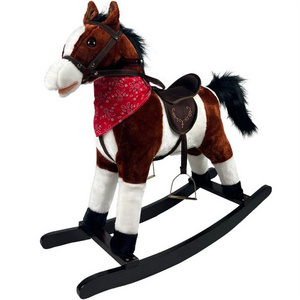 Hot sales ICTI audit New fashion mix-color plush rocking horse FL090-MX, rocking horse for kids