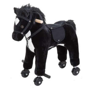 Kids Plush Ride On Walking Horse W/Sound Brown Toy Children Baby Riding Fun Gift