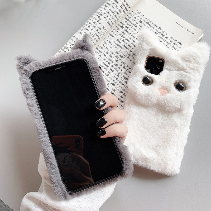 3d Cartoon Silicone Cute Cat Phone Case For Iphone Case Funny Phone Cover Cat Ears phone case For Iphone 13 3d Cat Back Cover