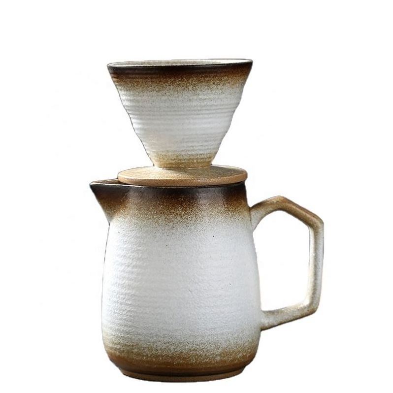 Ceramic Kiln Change Pour Over Coffee Maker Gift Set Matte Coffee Dripper Set