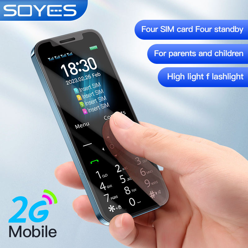 SOYES A6 4 SIM Card Standby Simultaneously GSM 2G Mini Mobile Phone 2.4