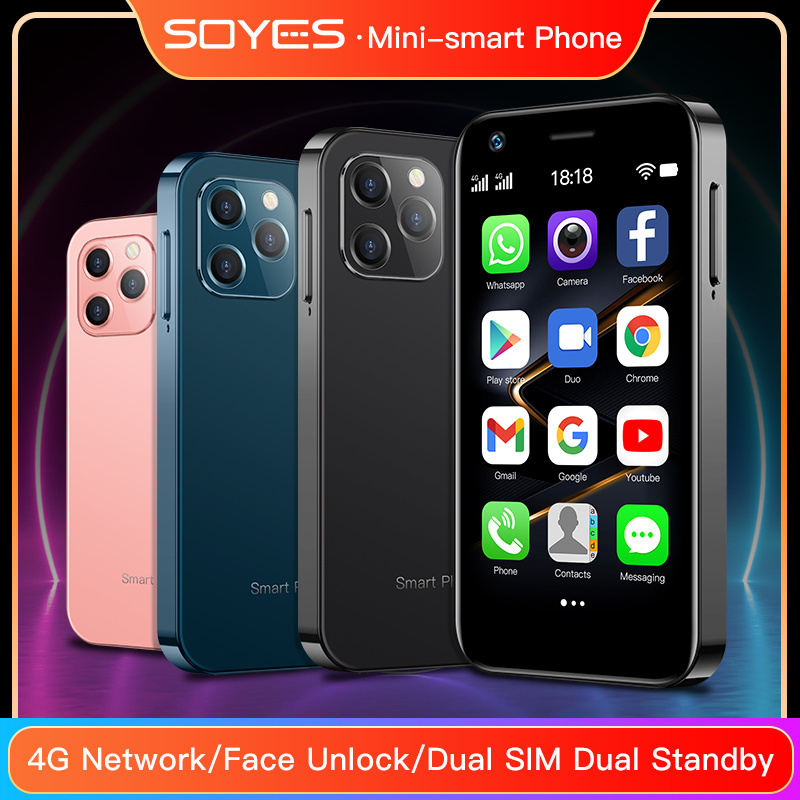 SOYES XS12 Super Mini Smartphone Android 9.0 4GB 64GB 3.0'' Google Play Store Cute Small Face ID Mobile Smartphone VS XS11 XS S1