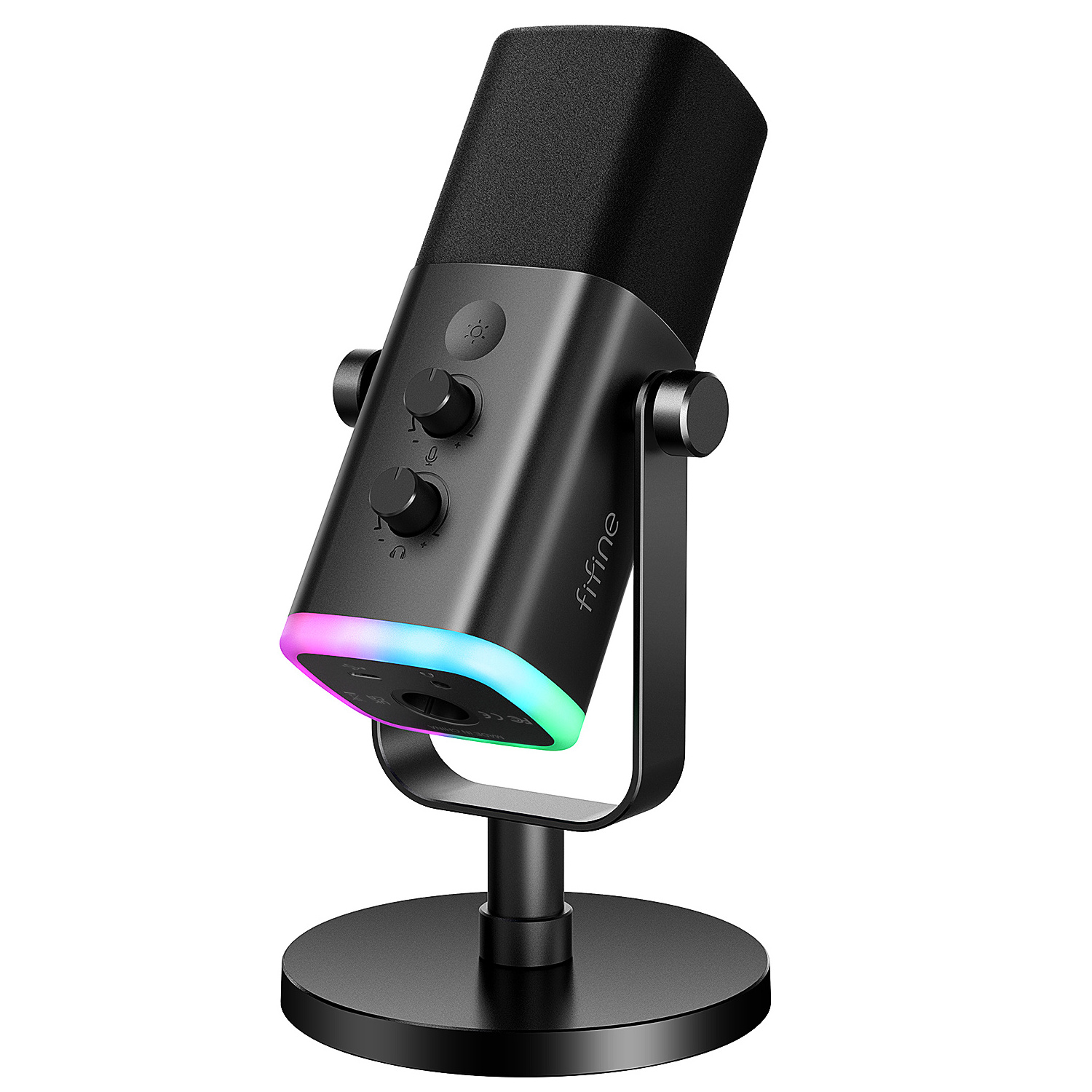 Fifine AM8 Ampligame RGB Wired Desktop Microphone Professional Gaming and Podcast Recording Condenser Mic with RGB Lighting